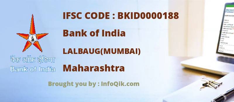 Bank of India Lalbaug(mumbai), Maharashtra - IFSC Code