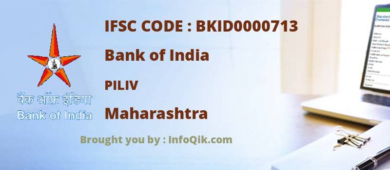 Bank of India Piliv, Maharashtra - IFSC Code