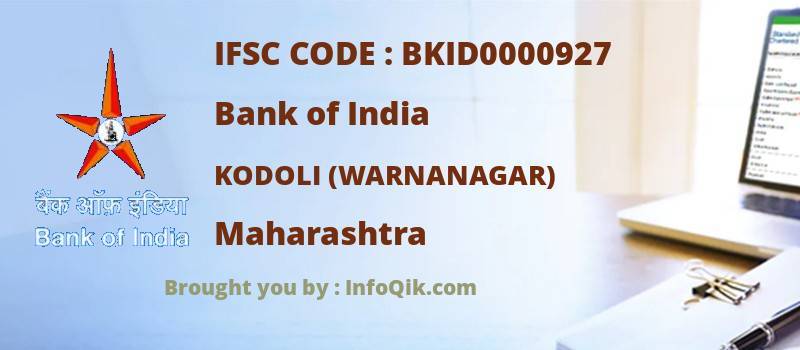 Bank of India Kodoli (warnanagar), Maharashtra - IFSC Code