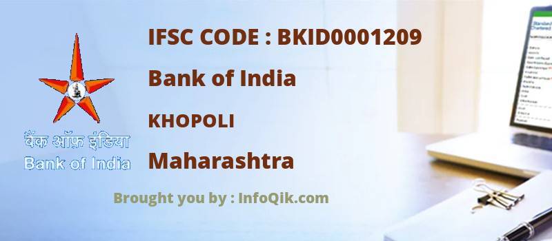 Bank of India Khopoli, Maharashtra - IFSC Code