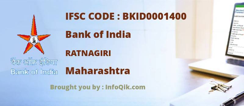 Bank of India Ratnagiri, Maharashtra - IFSC Code