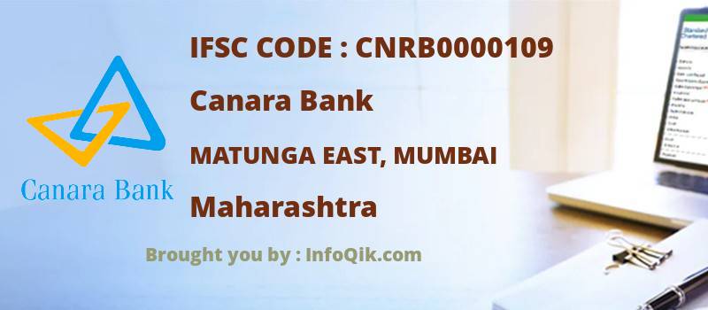 Canara Bank Matunga East, Mumbai, Maharashtra - IFSC Code