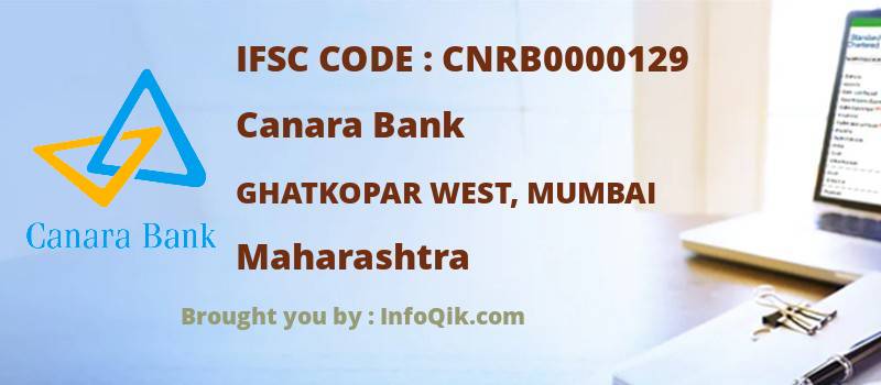 Canara Bank Ghatkopar West, Mumbai, Maharashtra - IFSC Code