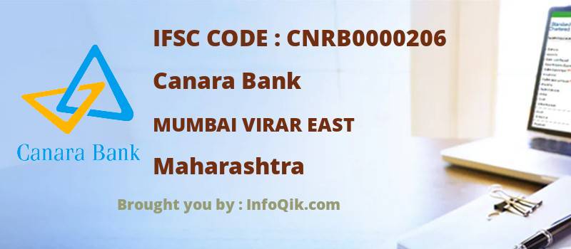 Canara Bank Mumbai Virar East, Maharashtra - IFSC Code