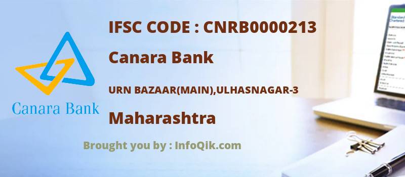 Canara Bank Urn Bazaar(main),ulhasnagar-3, Maharashtra - IFSC Code