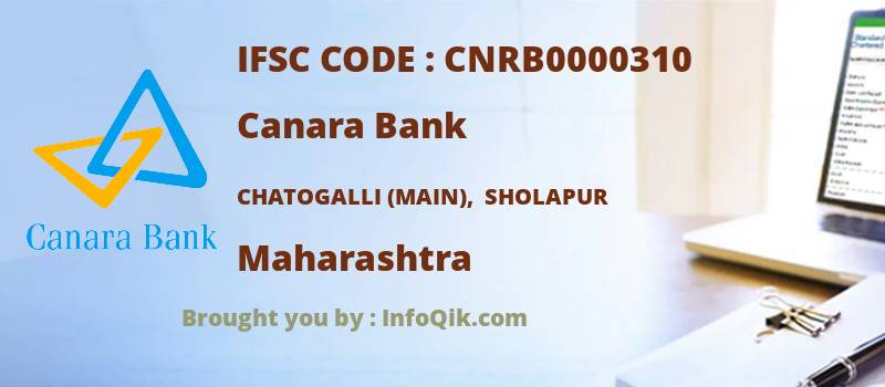 Canara Bank Chatogalli (main),  Sholapur, Maharashtra - IFSC Code