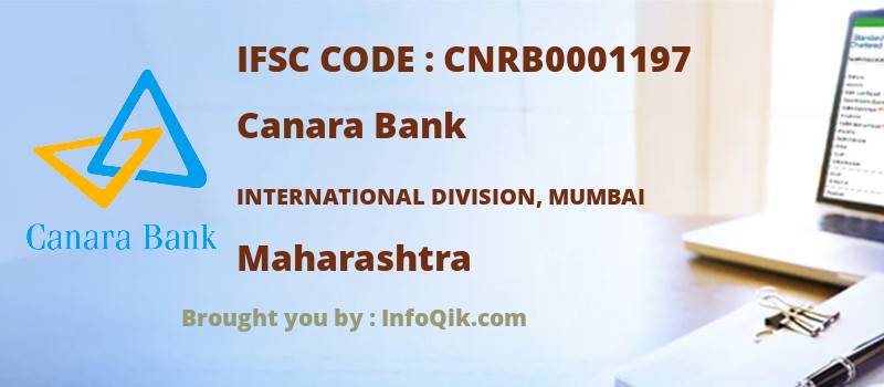 Canara Bank International Division, Mumbai, Maharashtra - IFSC Code