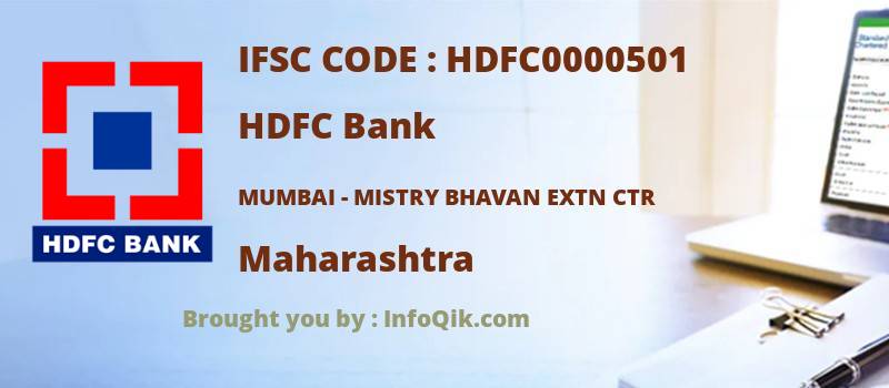 HDFC Bank Mumbai - Mistry Bhavan Extn Ctr, Maharashtra - IFSC Code