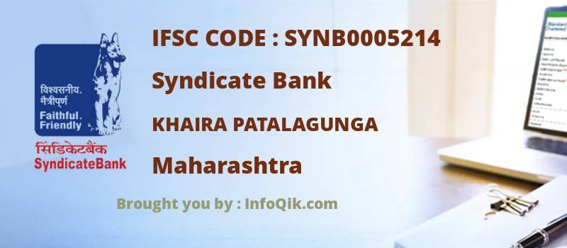 Syndicate Bank Khaira Patalagunga, Maharashtra - IFSC Code