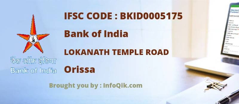 Bank of India Lokanath Temple Road, Orissa - IFSC Code