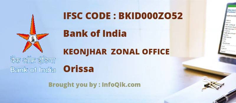 Bank of India Keonjhar  Zonal Office, Orissa - IFSC Code