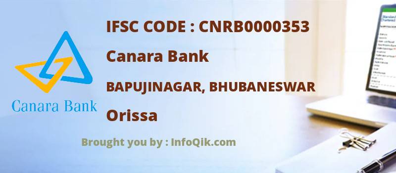 Canara Bank Bapujinagar, Bhubaneswar, Orissa - IFSC Code