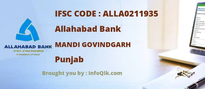 Allahabad Bank Mandi Govindgarh, Punjab - IFSC Code