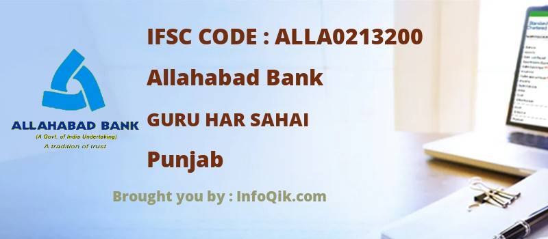 Allahabad Bank Guru Har Sahai, Punjab - IFSC Code