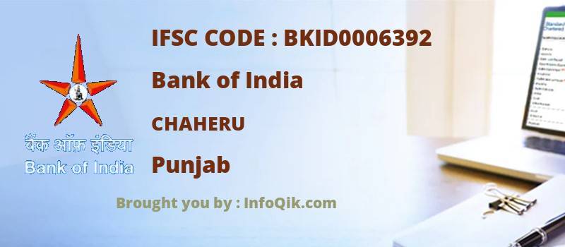 Bank of India Chaheru, Punjab - IFSC Code