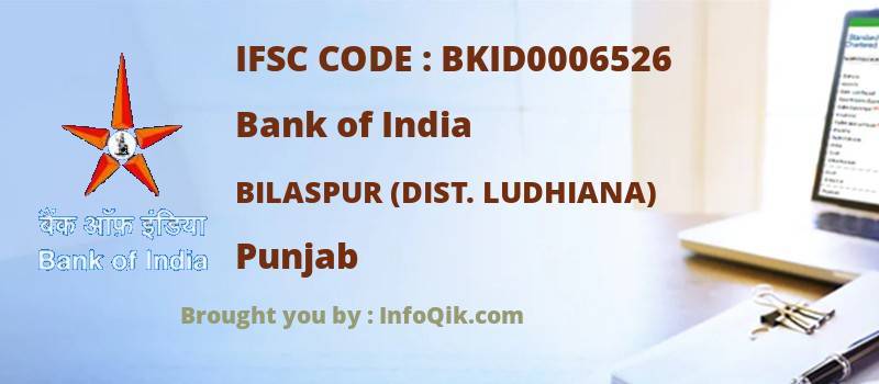 Bank of India Bilaspur (dist. Ludhiana), Punjab - IFSC Code