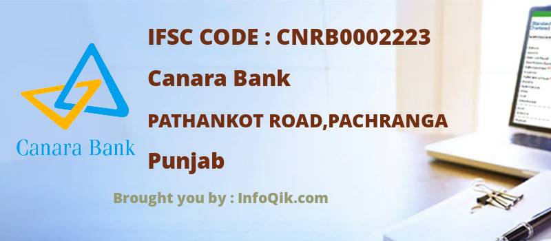 Canara Bank Pathankot Road,pachranga, Punjab - IFSC Code