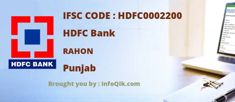 HDFC Bank Rahon, Punjab - IFSC Code