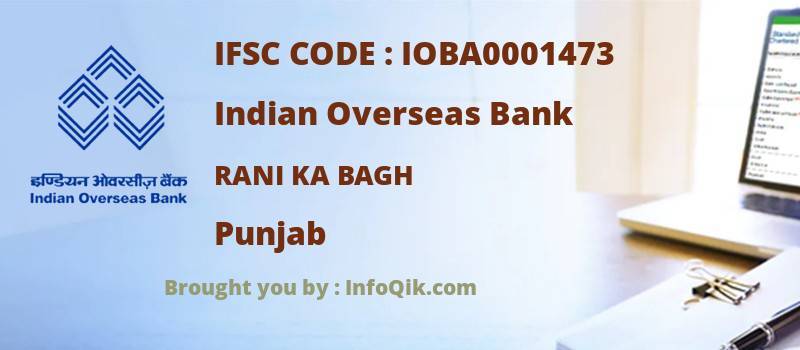 Indian Overseas Bank Rani Ka Bagh, Punjab - IFSC Code