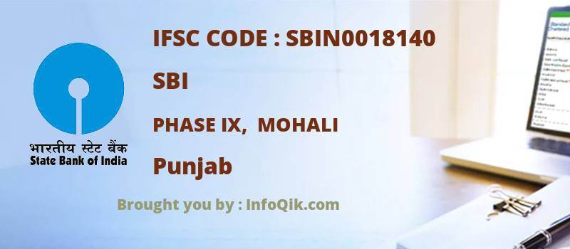 SBI Phase Ix,  Mohali, Punjab - IFSC Code