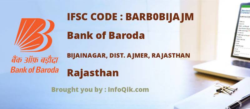 Bank of Baroda Bijainagar, Dist. Ajmer, Rajasthan, Rajasthan - IFSC Code