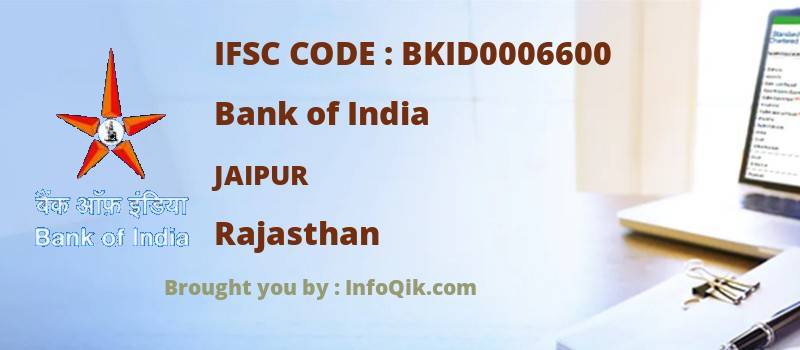 Bank of India Jaipur, Rajasthan - IFSC Code