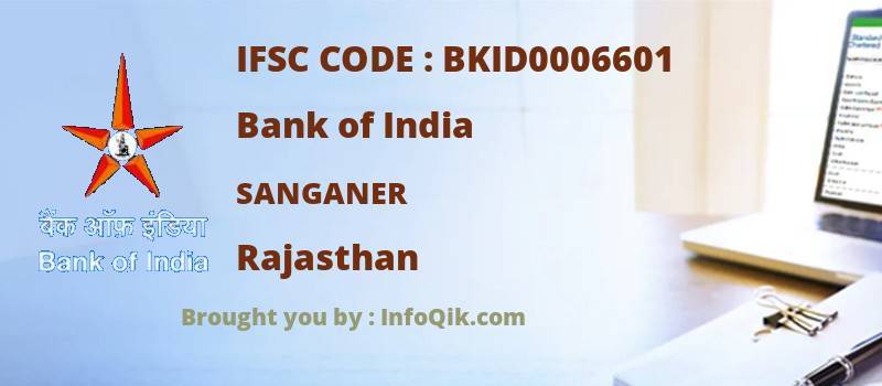 Bank of India Sanganer, Rajasthan - IFSC Code