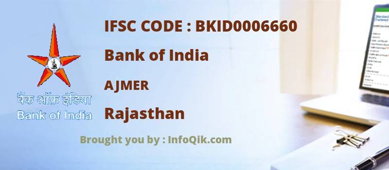 Bank of India Ajmer, Rajasthan - IFSC Code