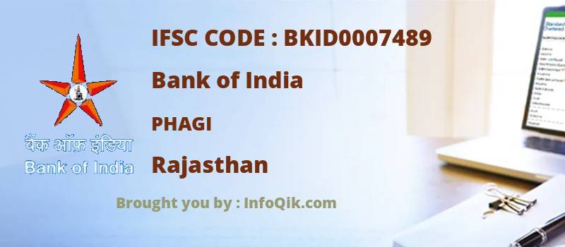 Bank of India Phagi, Rajasthan - IFSC Code