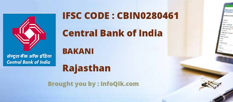 Central Bank of India Bakani, Rajasthan - IFSC Code