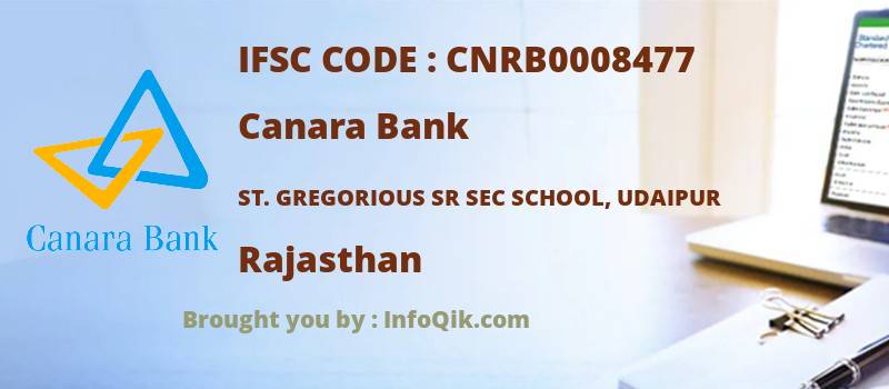 Canara Bank St. Gregorious Sr Sec School, Udaipur, Rajasthan - IFSC Code