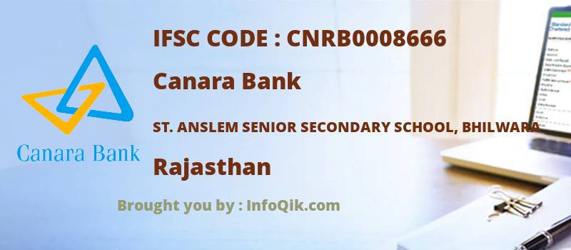 Canara Bank St. Anslem Senior Secondary School, Bhilwara, Rajasthan - IFSC Code