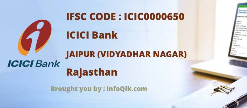 ICICI Bank Jaipur (vidyadhar Nagar), Rajasthan - IFSC Code