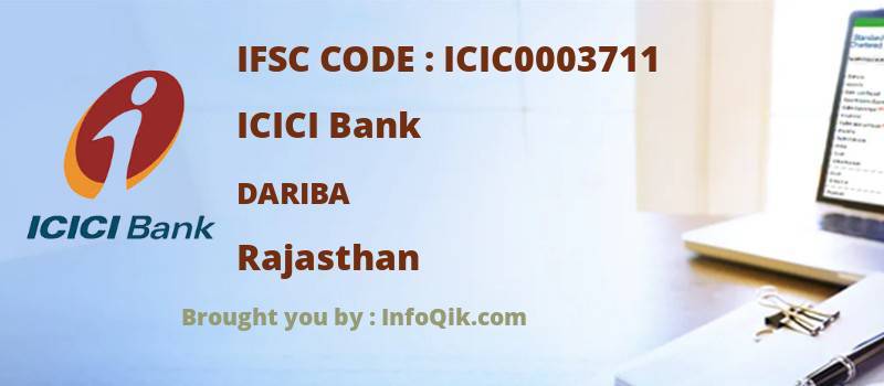 ICICI Bank Dariba, Rajasthan - IFSC Code