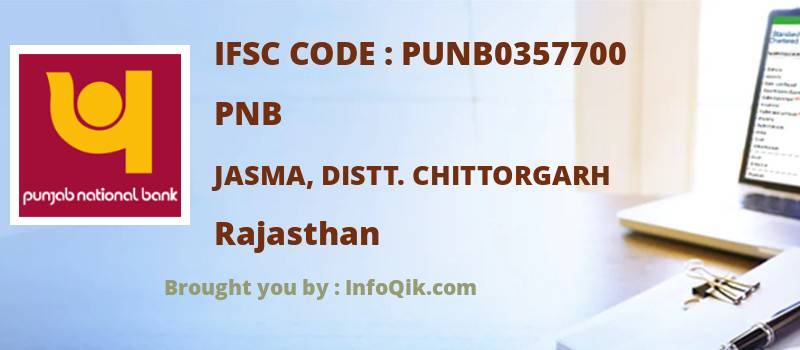 PNB Jasma, Distt. Chittorgarh, Rajasthan - IFSC Code