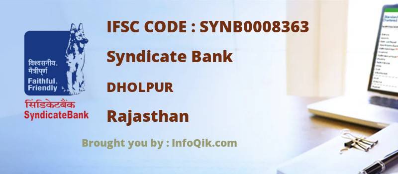 Syndicate Bank Dholpur, Rajasthan - IFSC Code