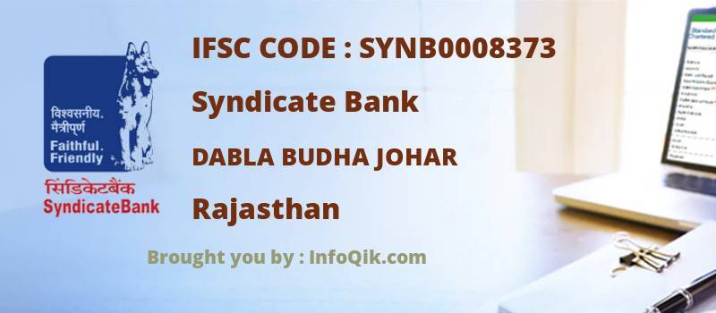 Syndicate Bank Dabla Budha Johar, Rajasthan - IFSC Code