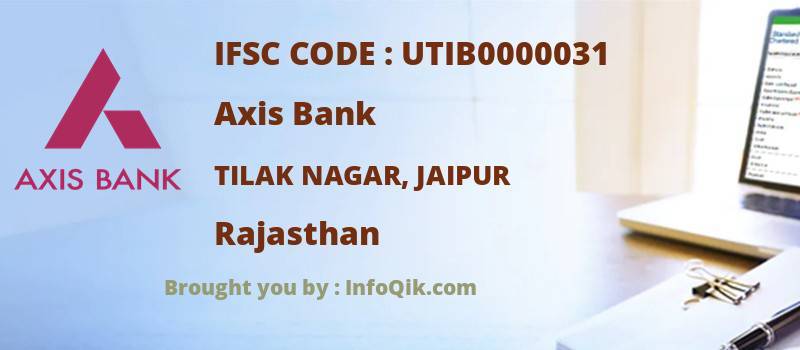 Axis Bank Tilak Nagar, Jaipur, Rajasthan - IFSC Code