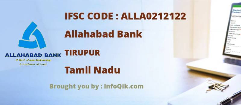 Allahabad Bank Tirupur, Tamil Nadu - IFSC Code