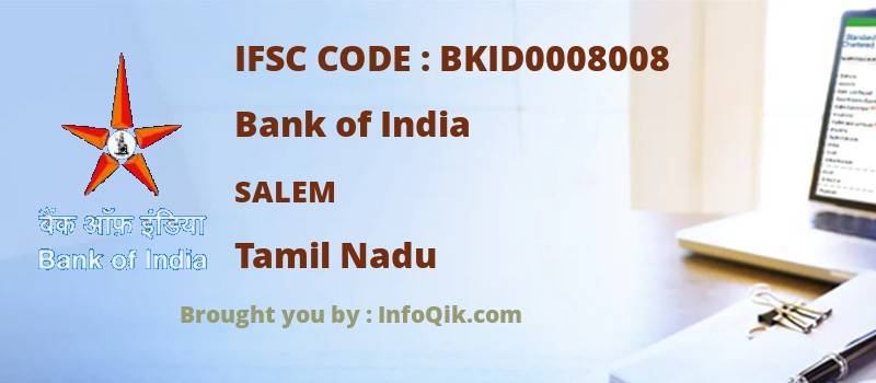 Bank of India Salem, Tamil Nadu - IFSC Code