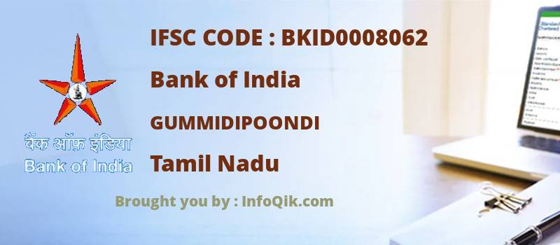 Bank of India Gummidipoondi, Tamil Nadu - IFSC Code