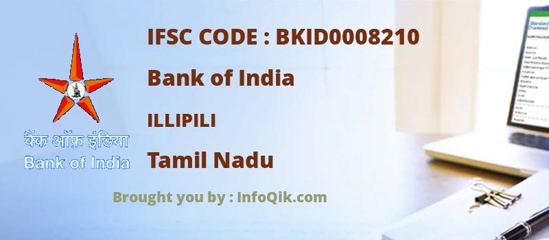 Bank of India Illipili, Tamil Nadu - IFSC Code