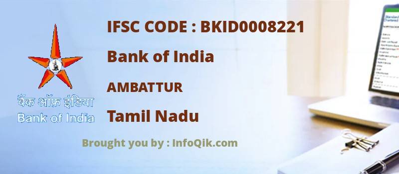 Bank of India Ambattur, Tamil Nadu - IFSC Code