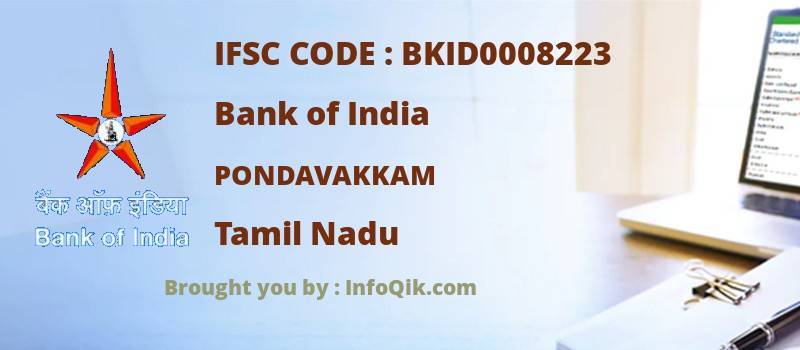 Bank of India Pondavakkam, Tamil Nadu - IFSC Code