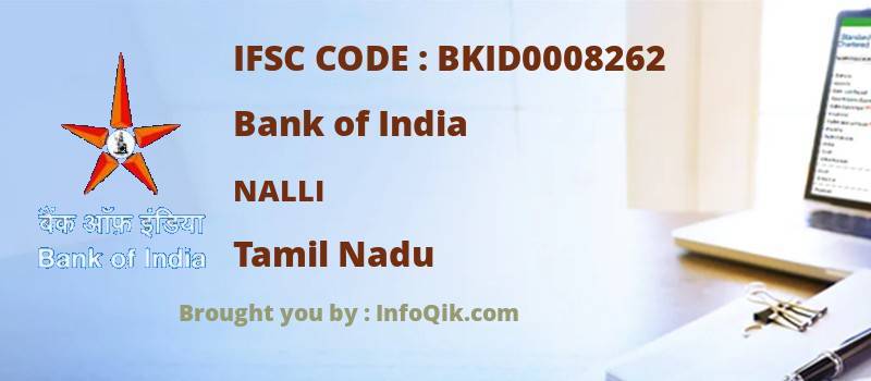 Bank of India Nalli, Tamil Nadu - IFSC Code