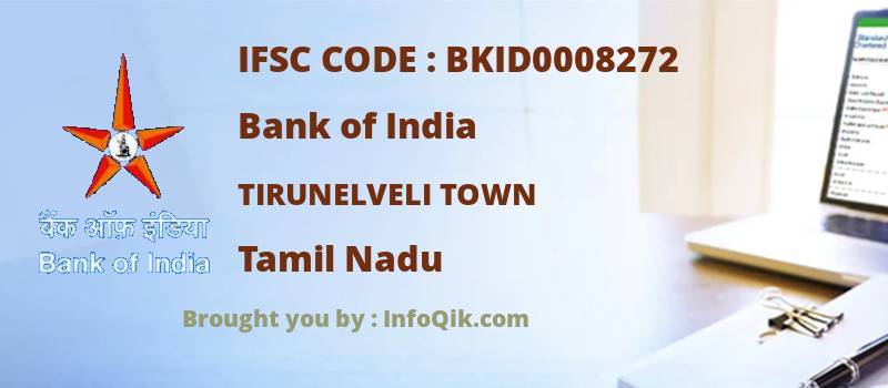 Bank of India Tirunelveli Town, Tamil Nadu - IFSC Code