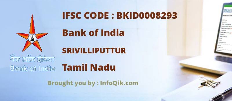 Bank of India Srivilliputtur, Tamil Nadu - IFSC Code