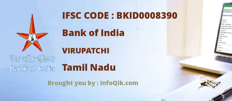 Bank of India Virupatchi, Tamil Nadu - IFSC Code