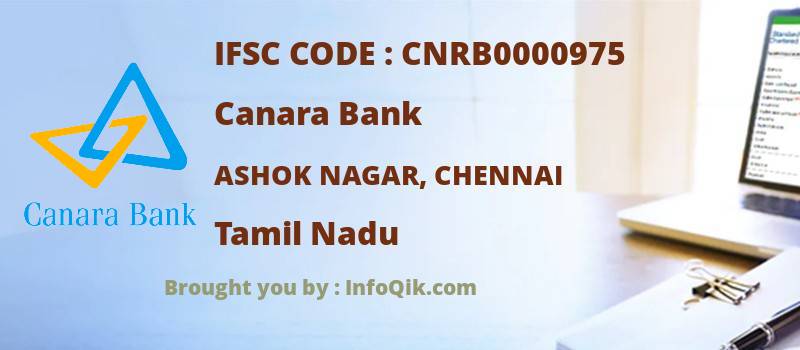 Canara Bank Ashok Nagar, Chennai, Tamil Nadu - IFSC Code