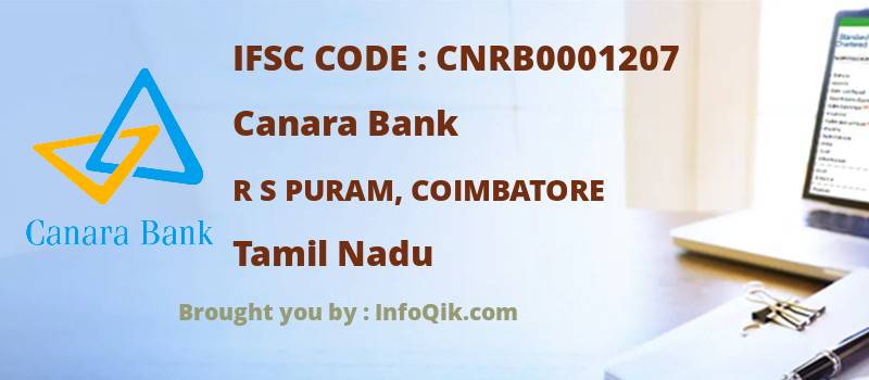 Canara Bank R S Puram, Coimbatore, Tamil Nadu - IFSC Code